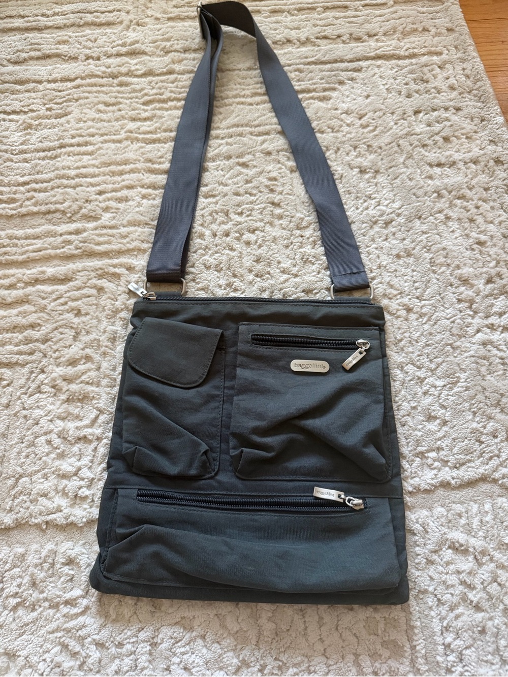 Baggallini Grey Crossbody Organizer Bag